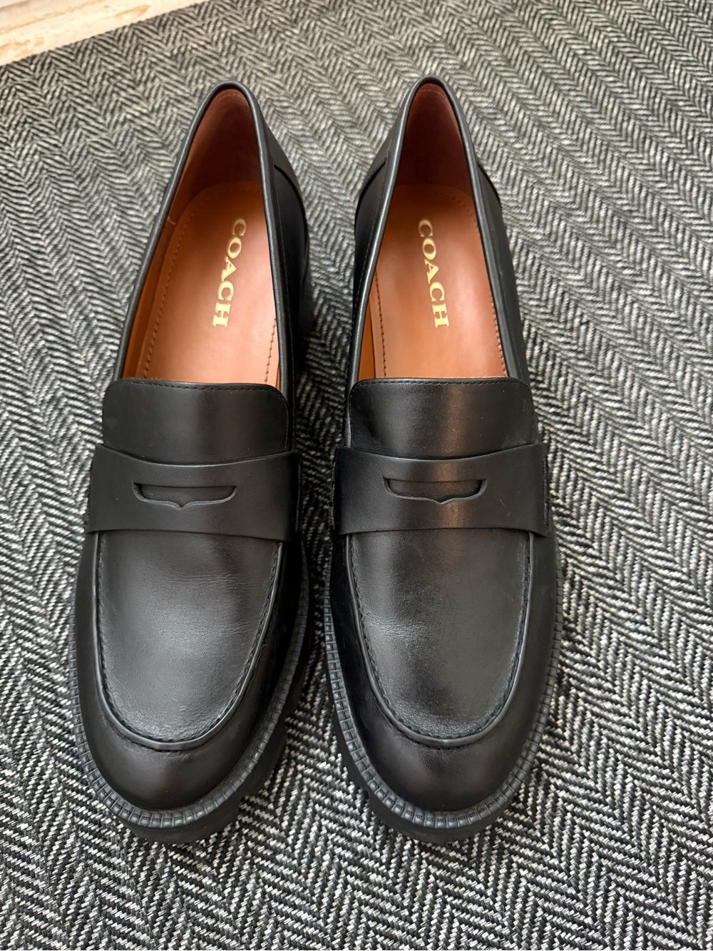 Coach Black Heeled Loafers Like New